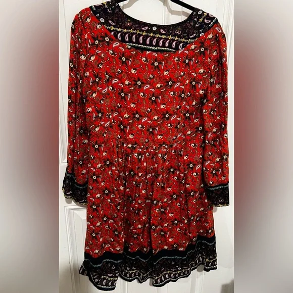 Anthropologie Akemi & Kin Sierra Shift Dress Size Small Bohemian Paisley Peasant - Picture 14 of 16